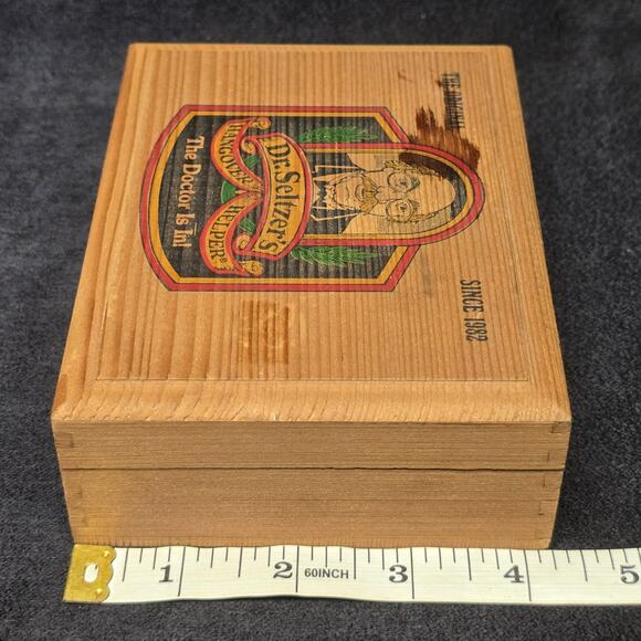 Dr. Seltzer's Hangover Helper The Original Practicing Doctor Wooden Trinket Box - Picture 10 of 11